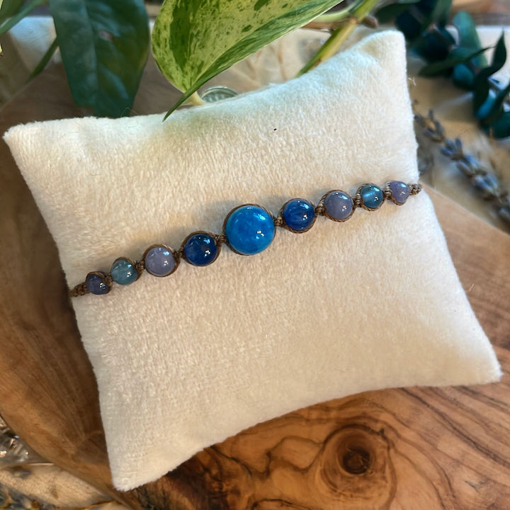 Blue Apatite & Multi-Gemstone Bead Bracelet