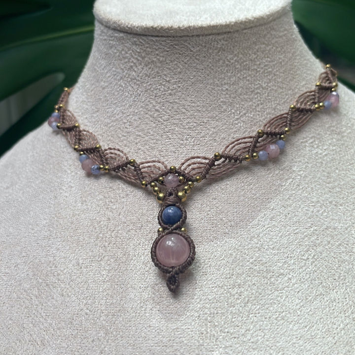 Rose Quartz & Tanzanite Choker