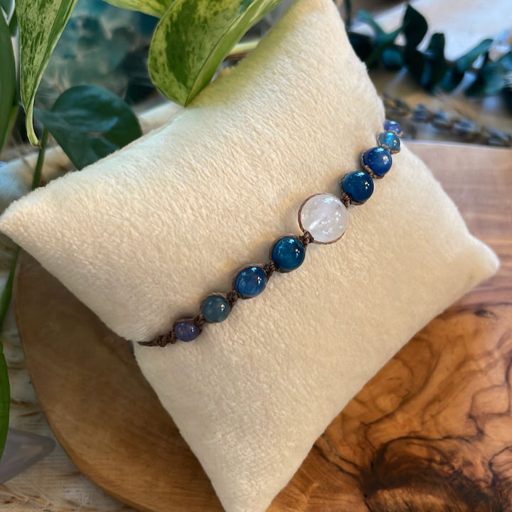Thumbnail: Rainbow Moonstone & Multi-Gemstone Bead Bracelet