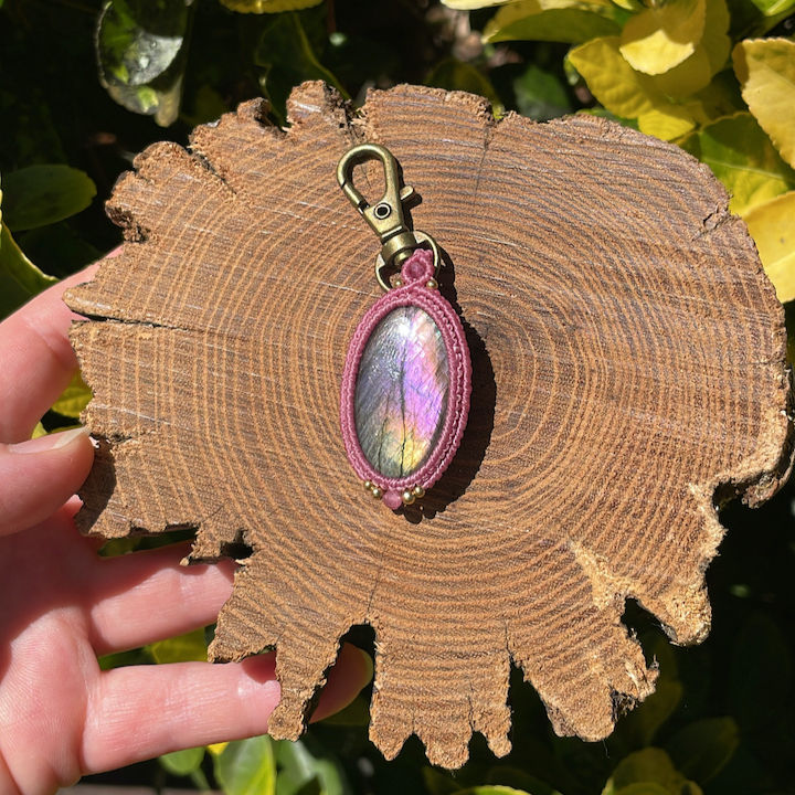 Thumbnail: New! Handwoven Gemstone Keychains/Bag Charm