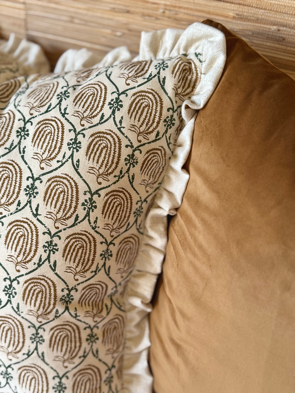 Thumbnail: Trellis - Umber Frilly Cushion