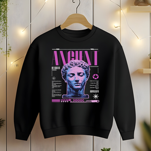 Black Sweatshirt featuring Ancient Greek bust
