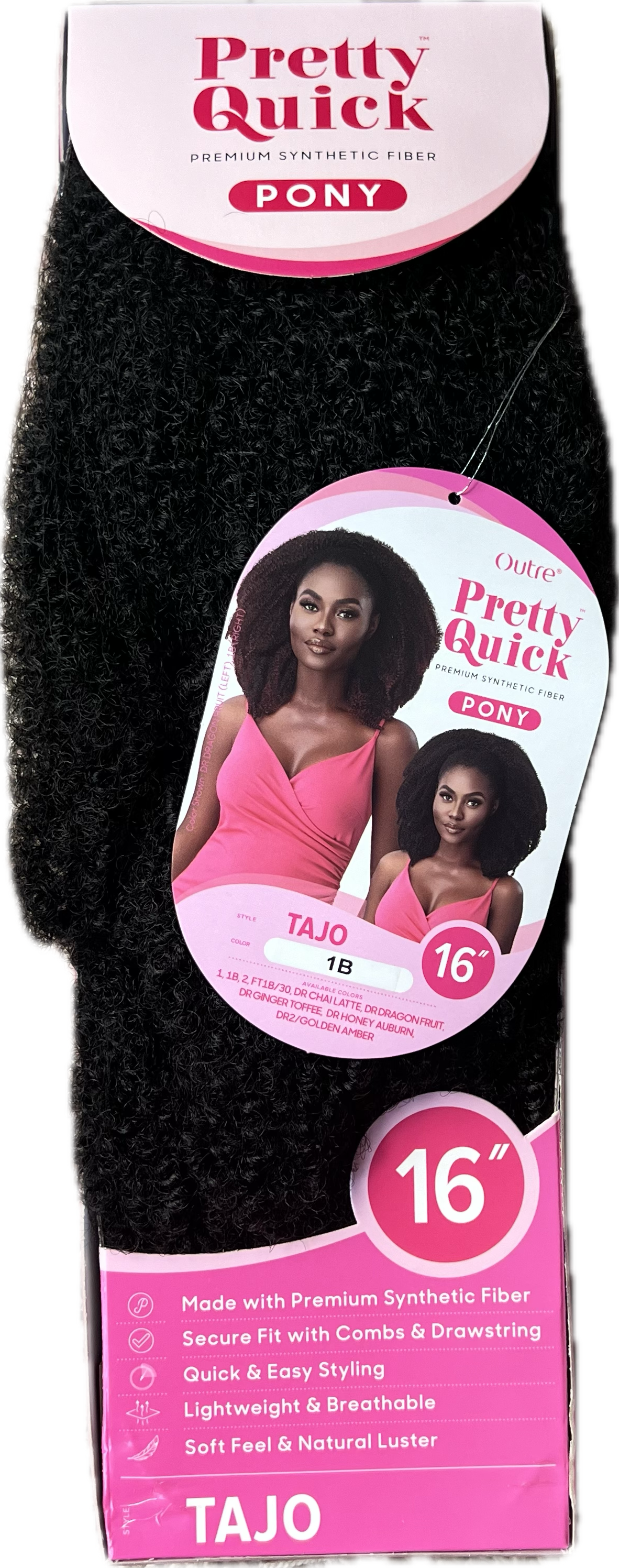 Outre Pretty Quick Drawstring Synthetic Afro Ponytail - 16" - Color: 1B