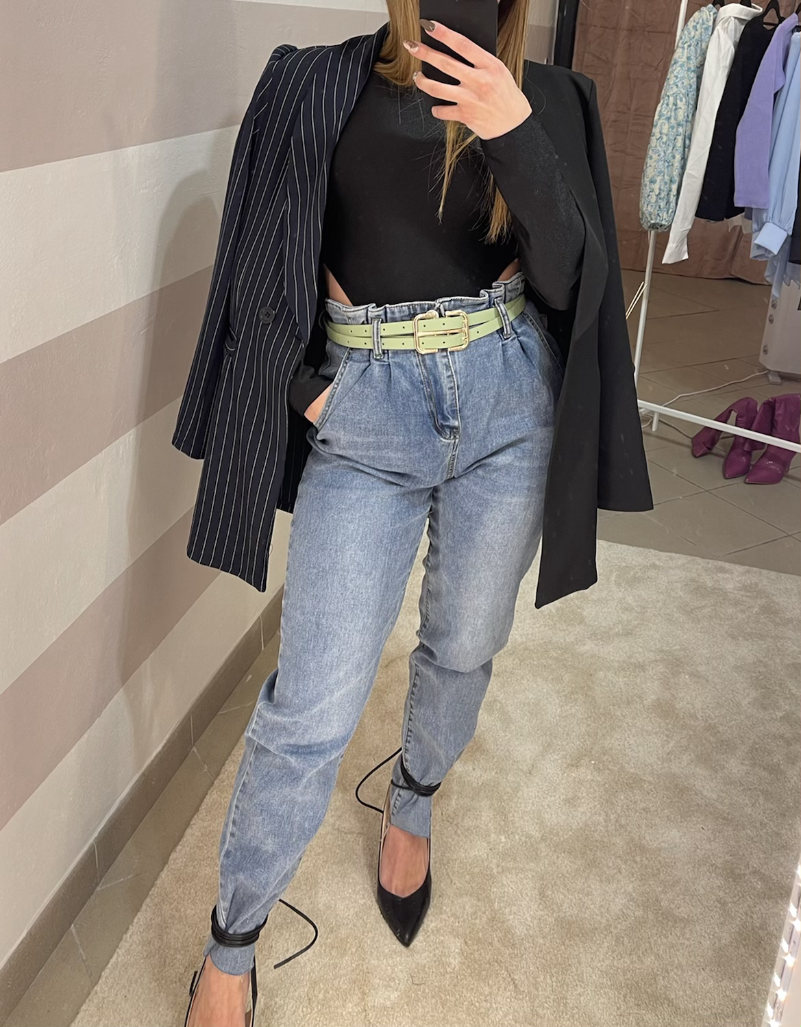 Jeans Mom fit arricciato in vita | Brand-o Shop Online