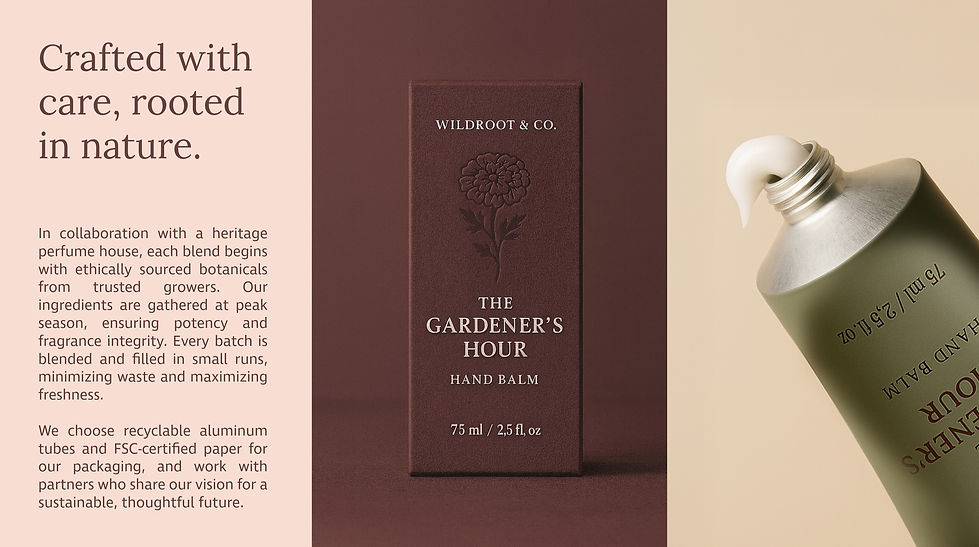 Wildroot & Co. hand balm box and open aluminum tube with cream.