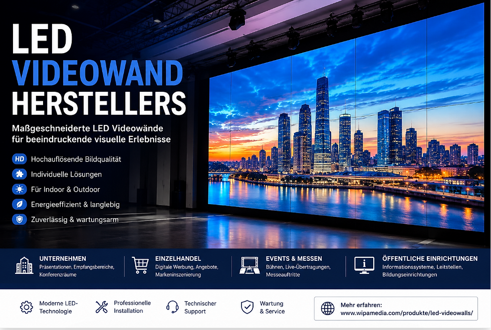 LED Videowand Hersteller – Hochwertige LED Videowalls für Unternehmen, Events & Digital Signage