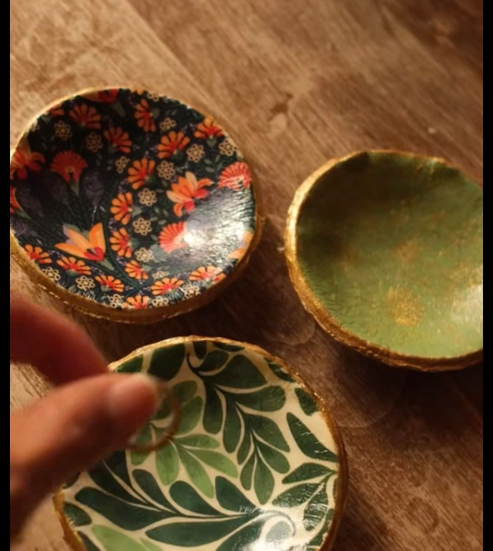Air Clay Decoupage Trinket Bowls