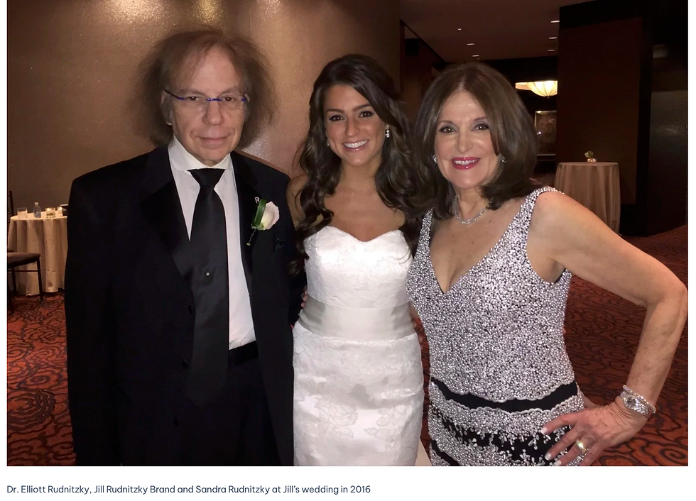 Dr. Elliott Rudnitzky, Jill Rudnitzky Brand and Sandra Rudnitzky at Jill’s wedding in 2016