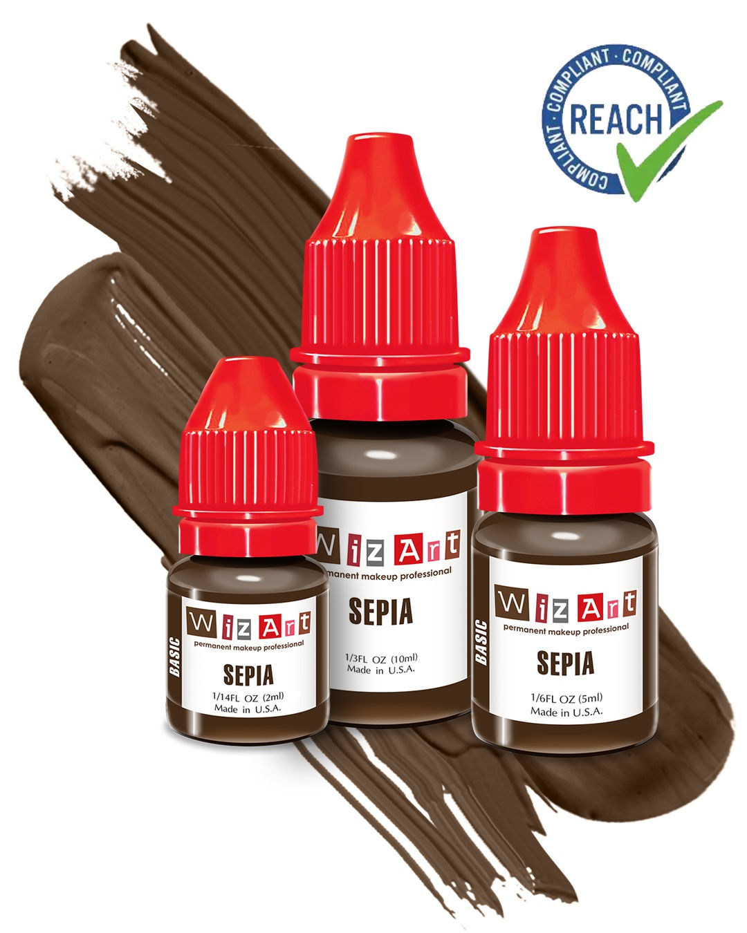 Eyebrows PMU pigment SEPIA by WizArt – neutral shade for blondes