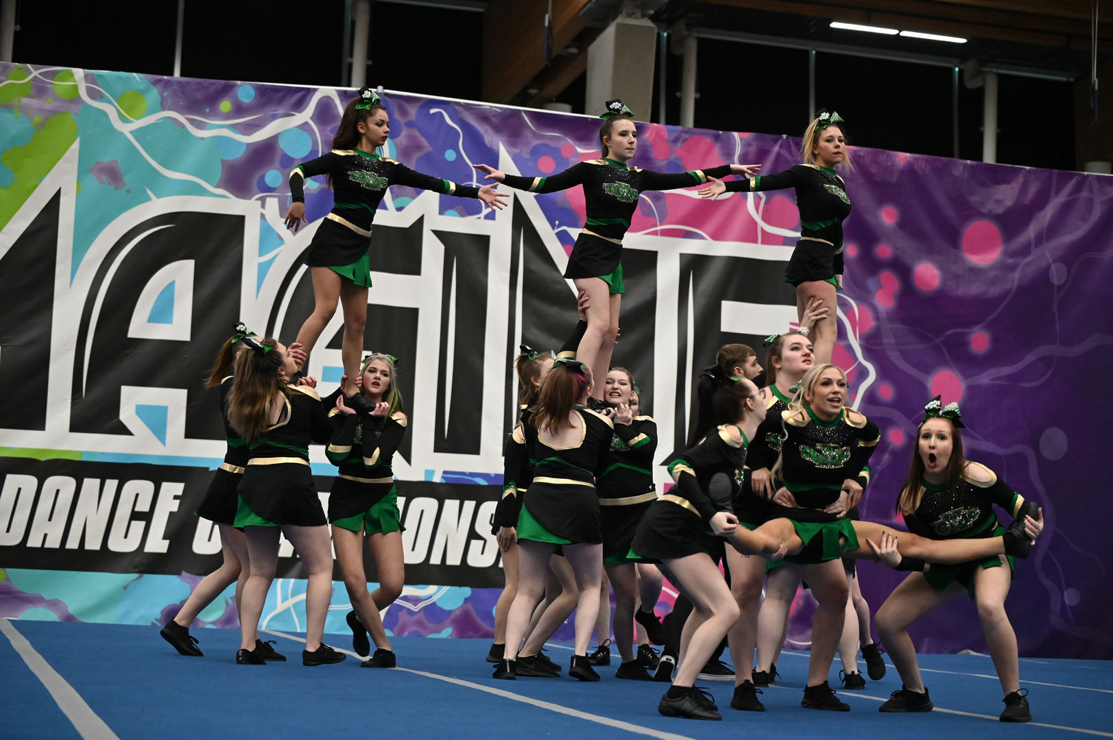 Toxic Elite Cheer group doing stunts