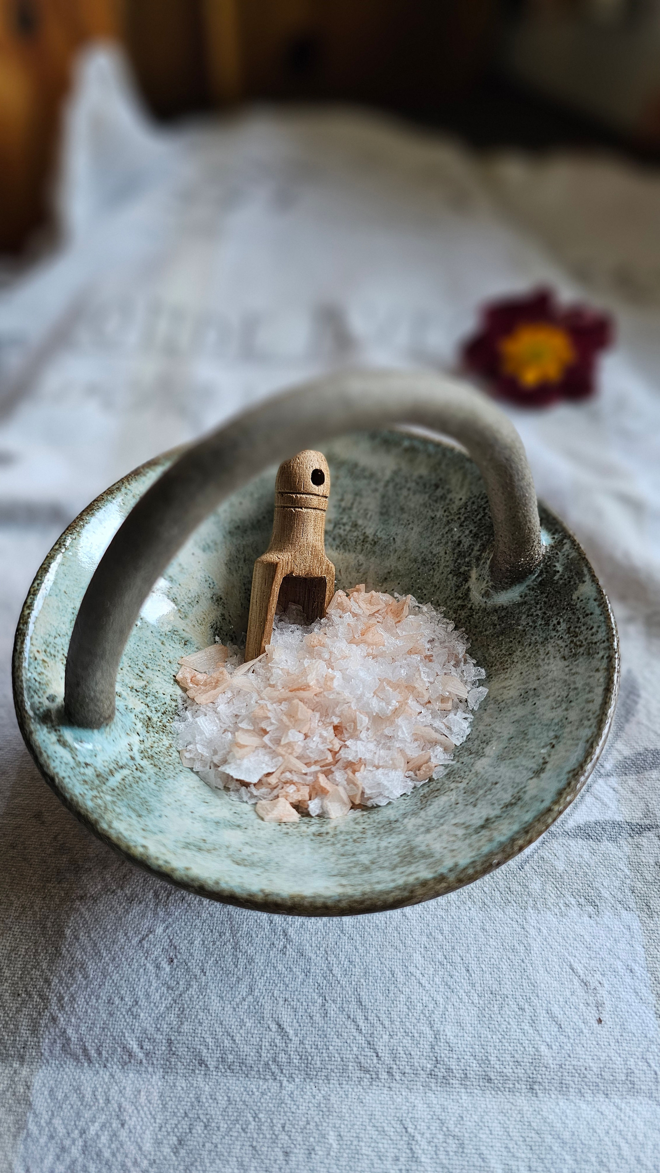 Saltskål, marmorert grøn/kvit