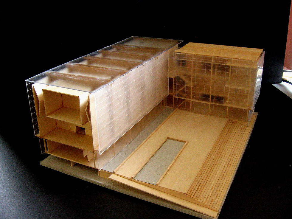 Model showing section at end