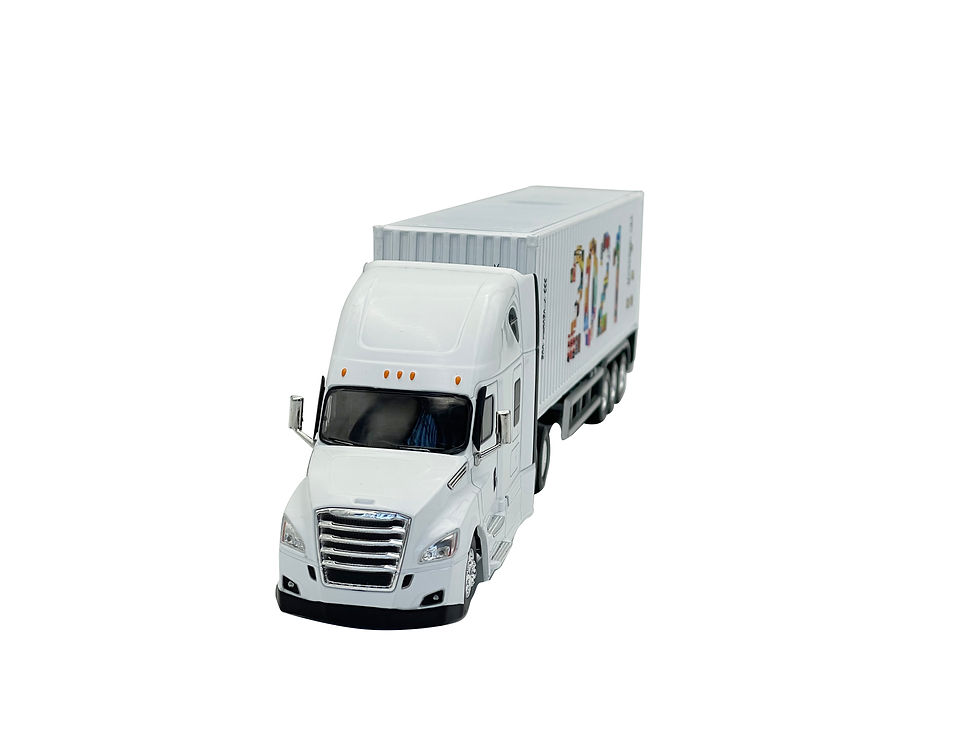 Thumbnail: Freightliner truck model with dry container 1:50