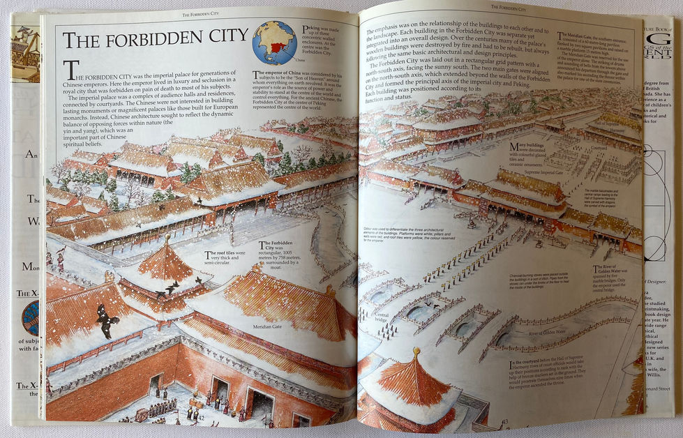 Open book, The Forbidden city. Big Buildings of the Ancient World, The X Ray Picture Book of...series.