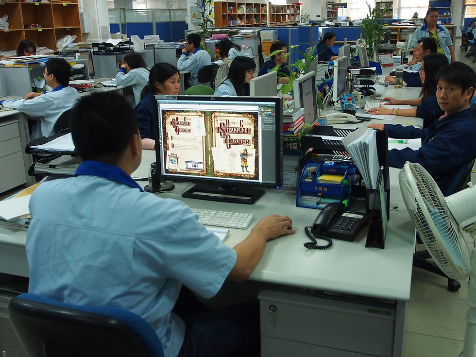 Printers in China checking design files