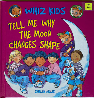 Children sitting on moon