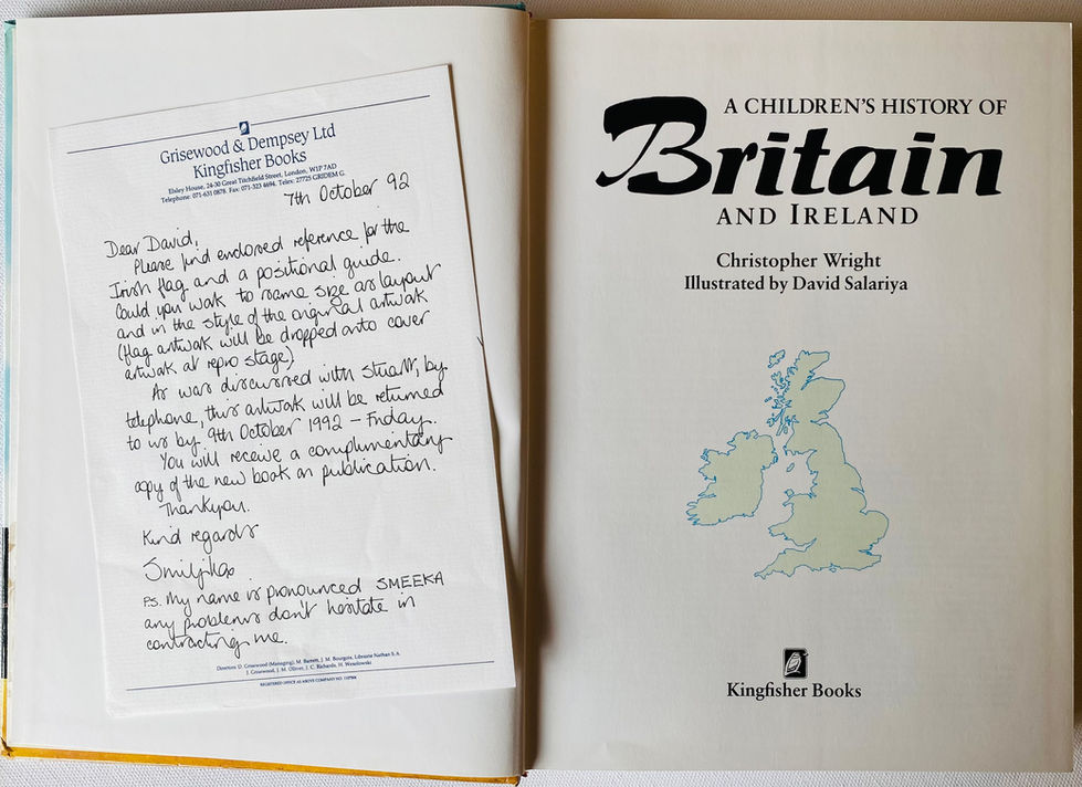 Non-fiction, A Children's History of Britain and Ireland. Title page. Author Christopher Wright, Illustrated by David Salariya