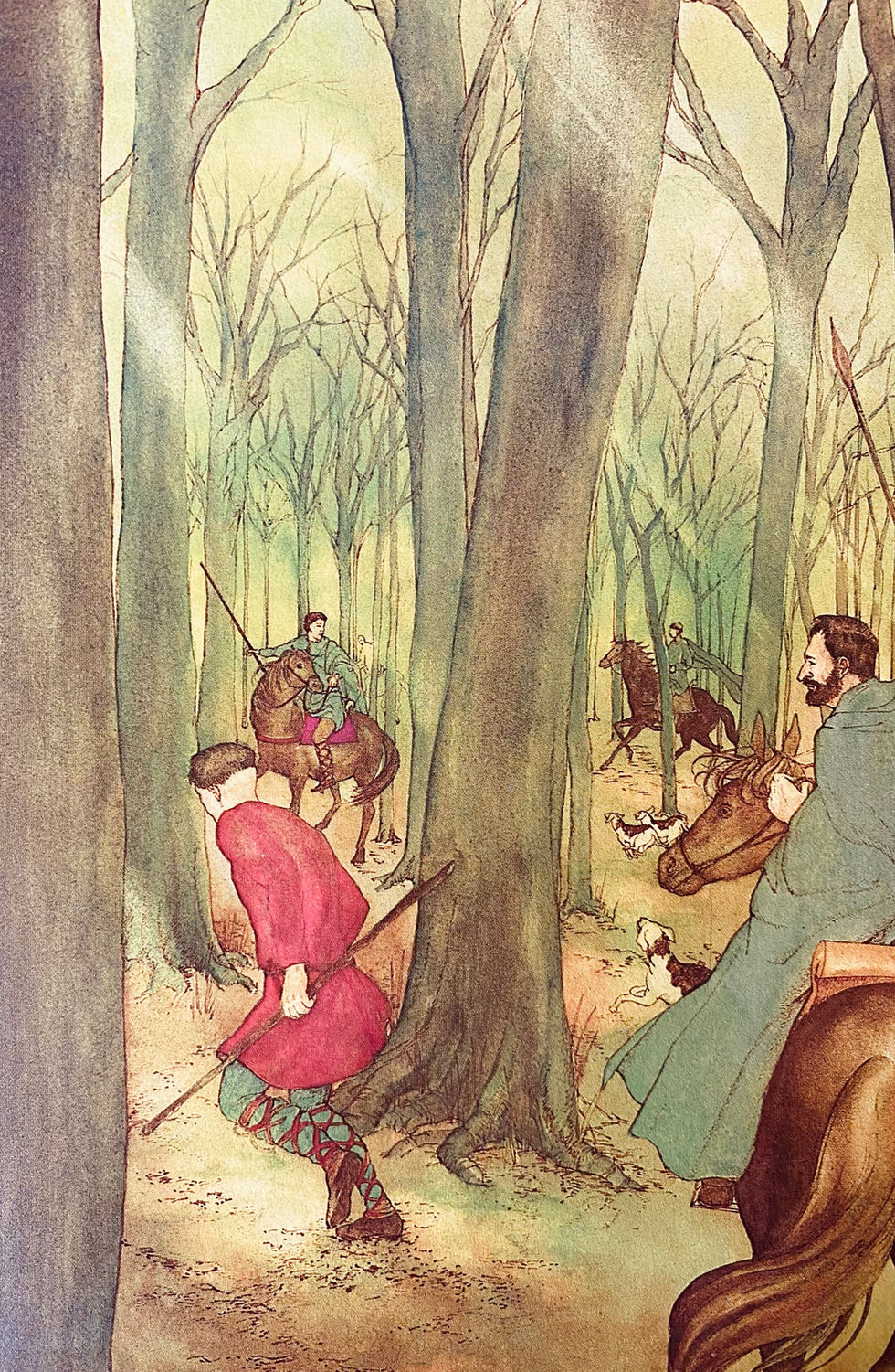 The Children's Book Of Domesday England. A hunting party in the New Forest.