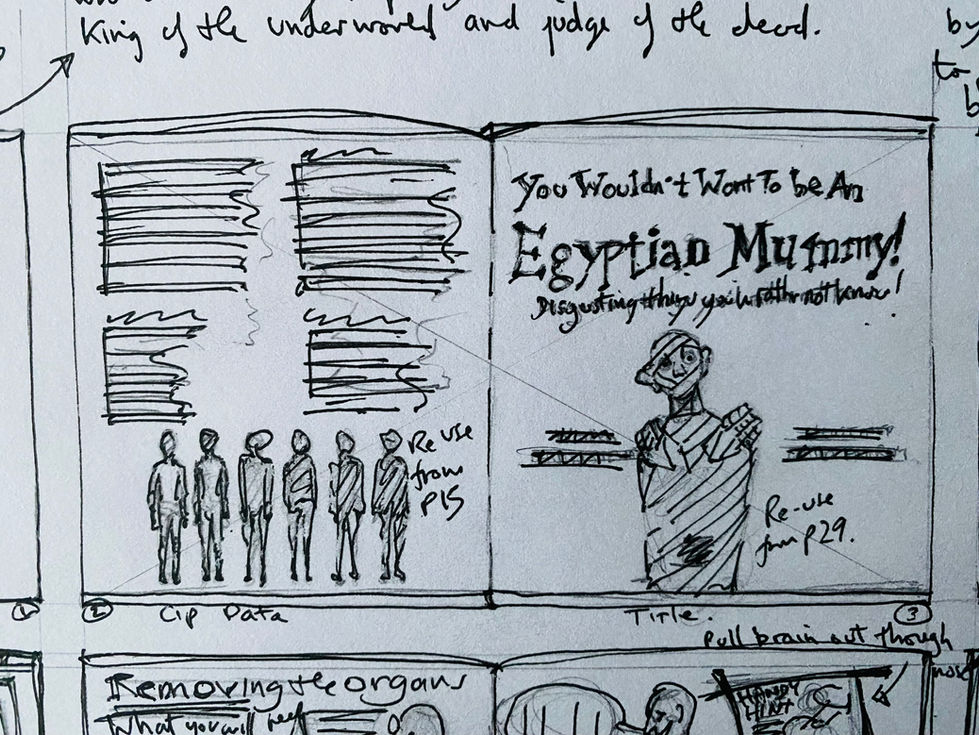 You Wouldn't Want To be an Ancient Egyptian Mummy! Thumbnail sketch.