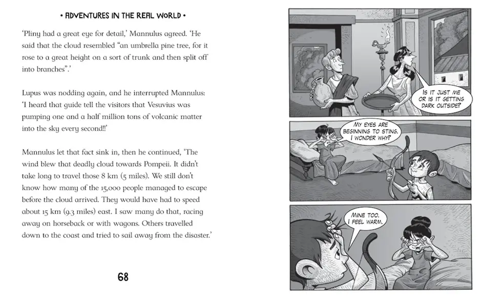 Black and white comic book pages