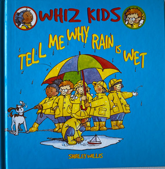 Children standing under huge umbrella