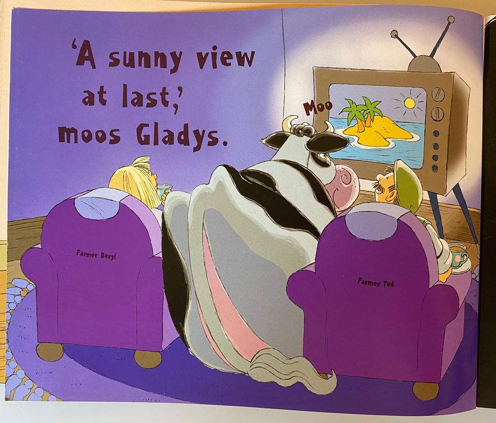 Rosie Glow Farm, Gladys The Cow. Cow watching TV