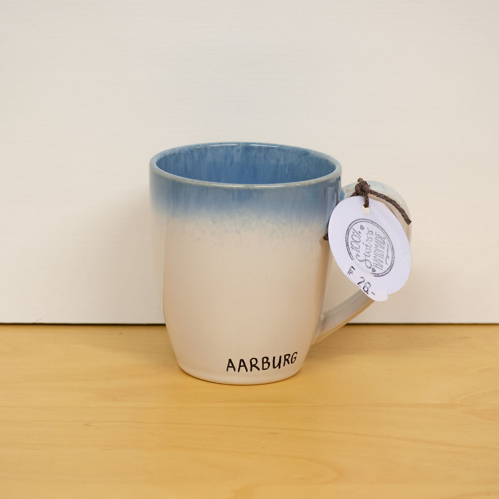 Miniaturbild: Handbemalte blaue Tasse Aarburg - Frontansicht