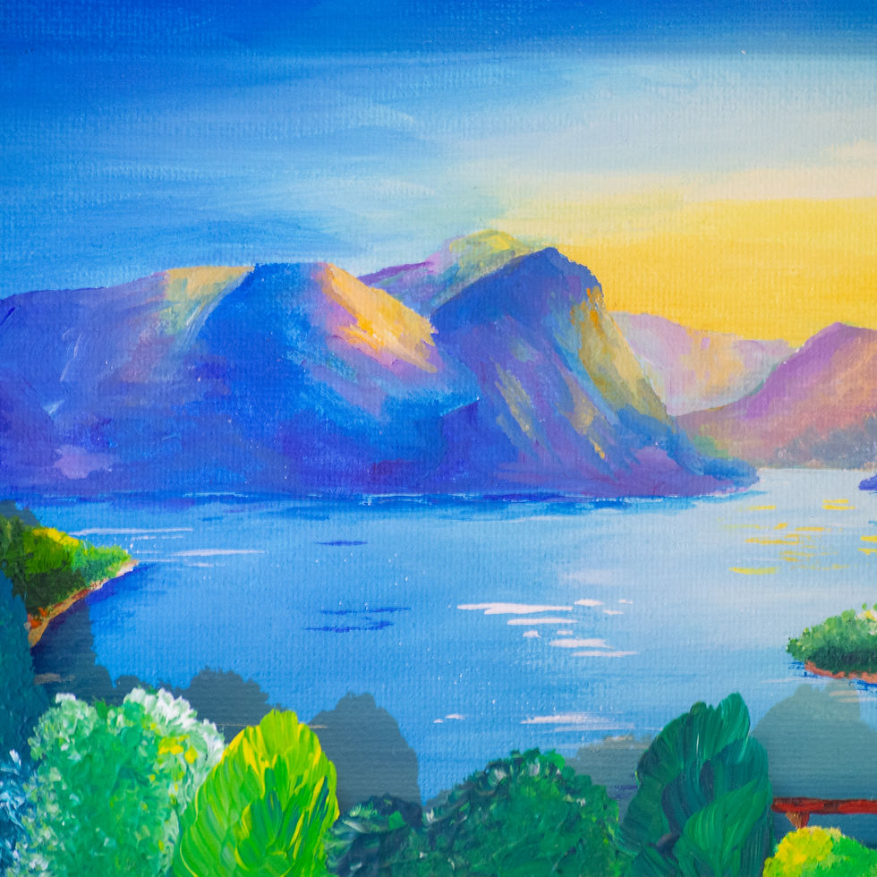 Miniaturbild: 3D Acrylgemälde - Aussicht auf den See