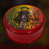 4SMOKE 3-PART ACRYLIC 60MM LEAF & RASTA DESIGN GRINDERS