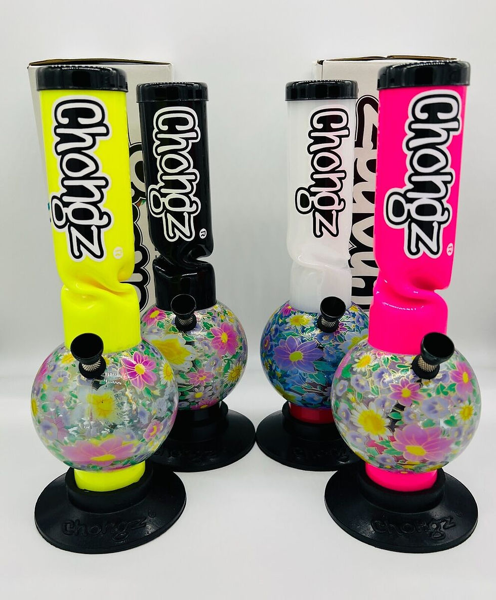 CHONGZ 30CM ACRYLIC BONG VARIOUS COLOURS AND DESIGNS