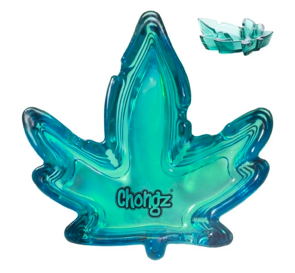 CHONGZ BLUE LEAF SHAPE ASHTRAY