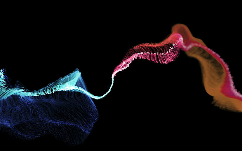 Still frame from a motion work I've done for SINEbundles. It's a particle system that flow