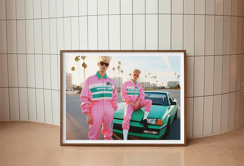 Thumbnail: Mesmo quadro decorativo exposto em parede de azulejo