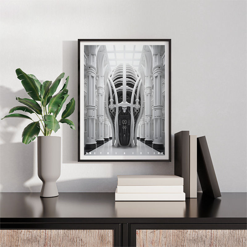 Thumbnail: Mesmo quadro decorativo próximo de planta e livros