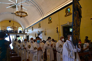 During the main mass of summer fiesta