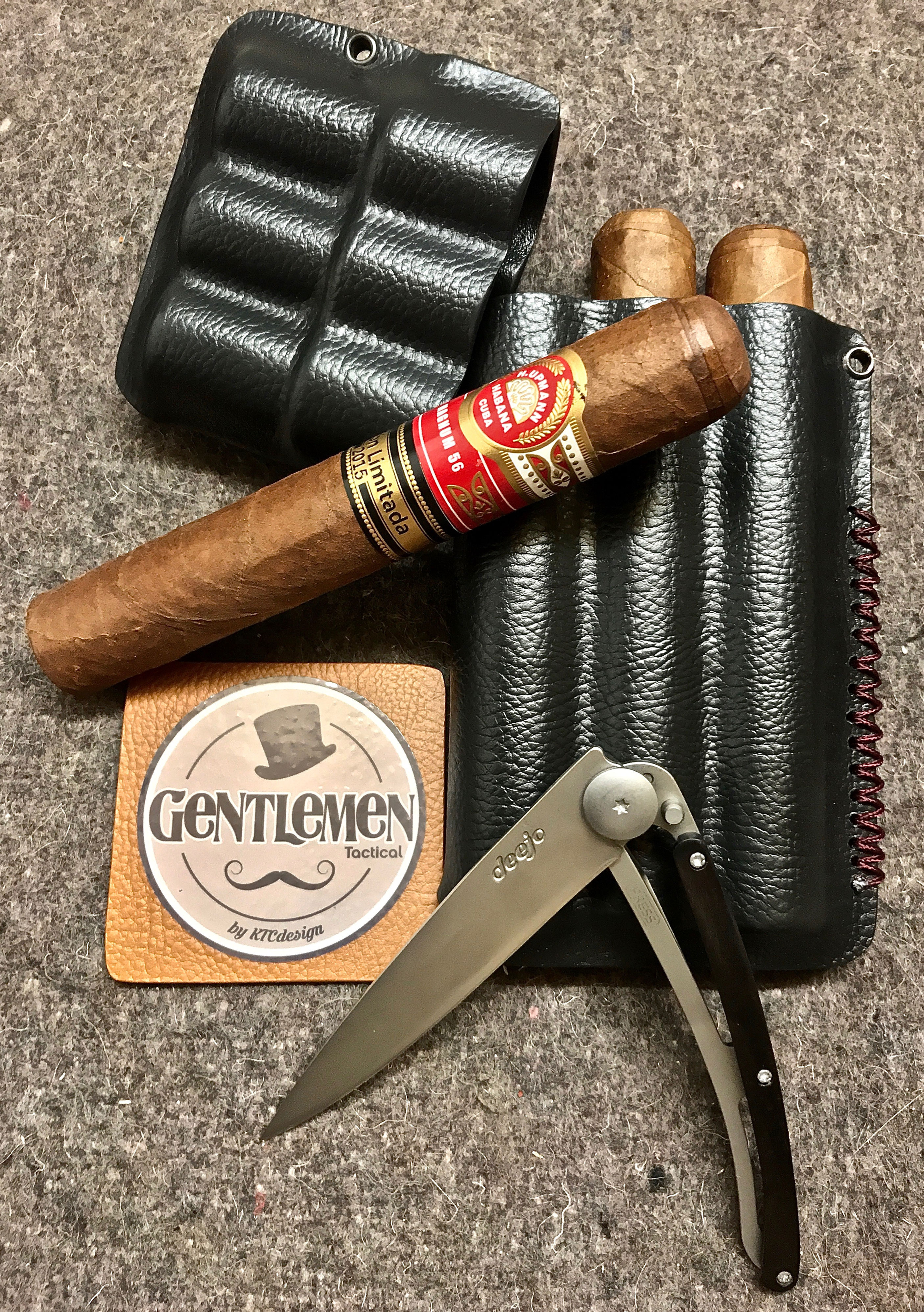 Pack Etui à Cigare Triple + Couteau