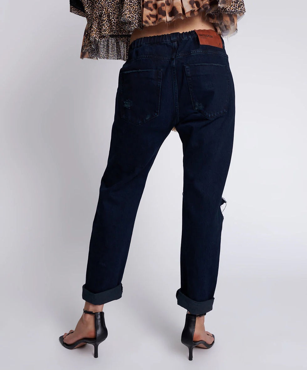 Thumbnail: SHABBIES DRAWSTRING BOYFRIEND JEAN