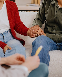 group therapy of couple psychologist moral support and mental health close up of hands and