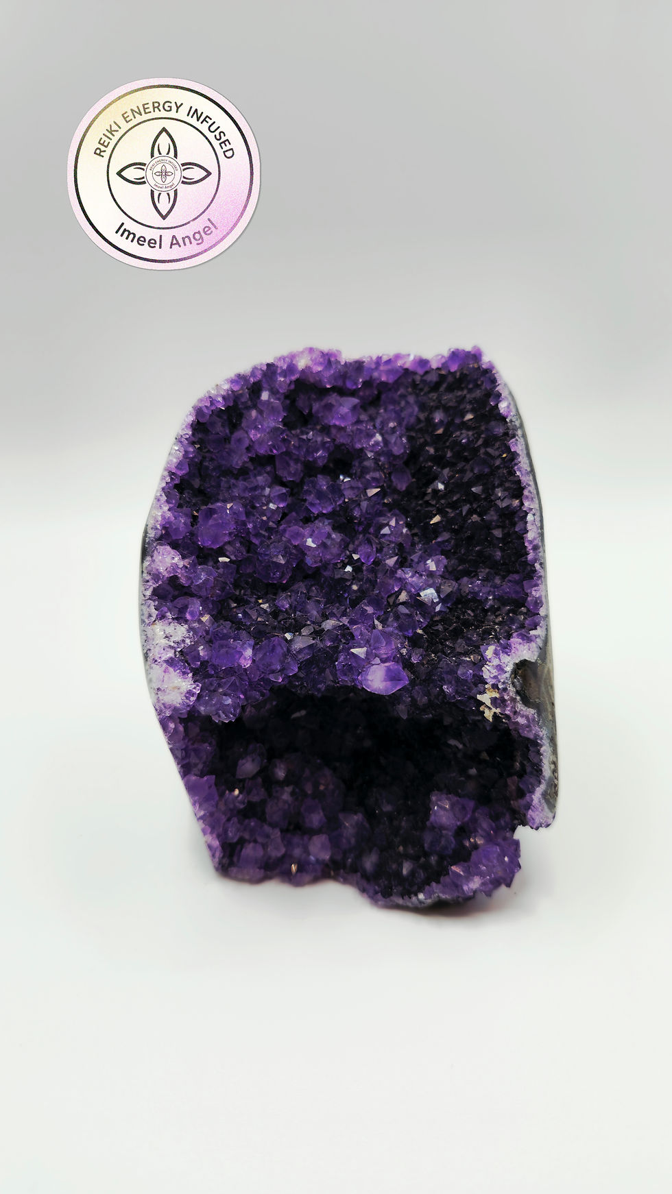 Discover the power of  Reiki Infused Amethyst! Shop our beautiful crystals for stress relief, anxiety reduction, and deeper,