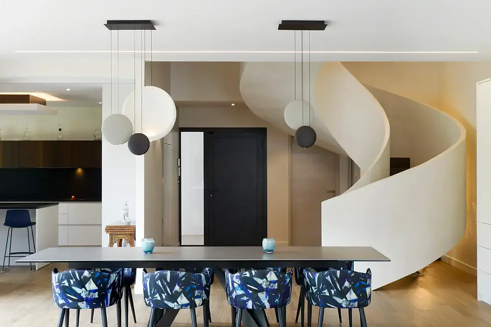 salon moderne avec des luminaires design