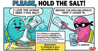 Halophilic and nonhalophilic vibrio comic