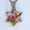 Thumbnail: Custom Dried Flowers Magen David Necklace - Resin and Stainless Steel