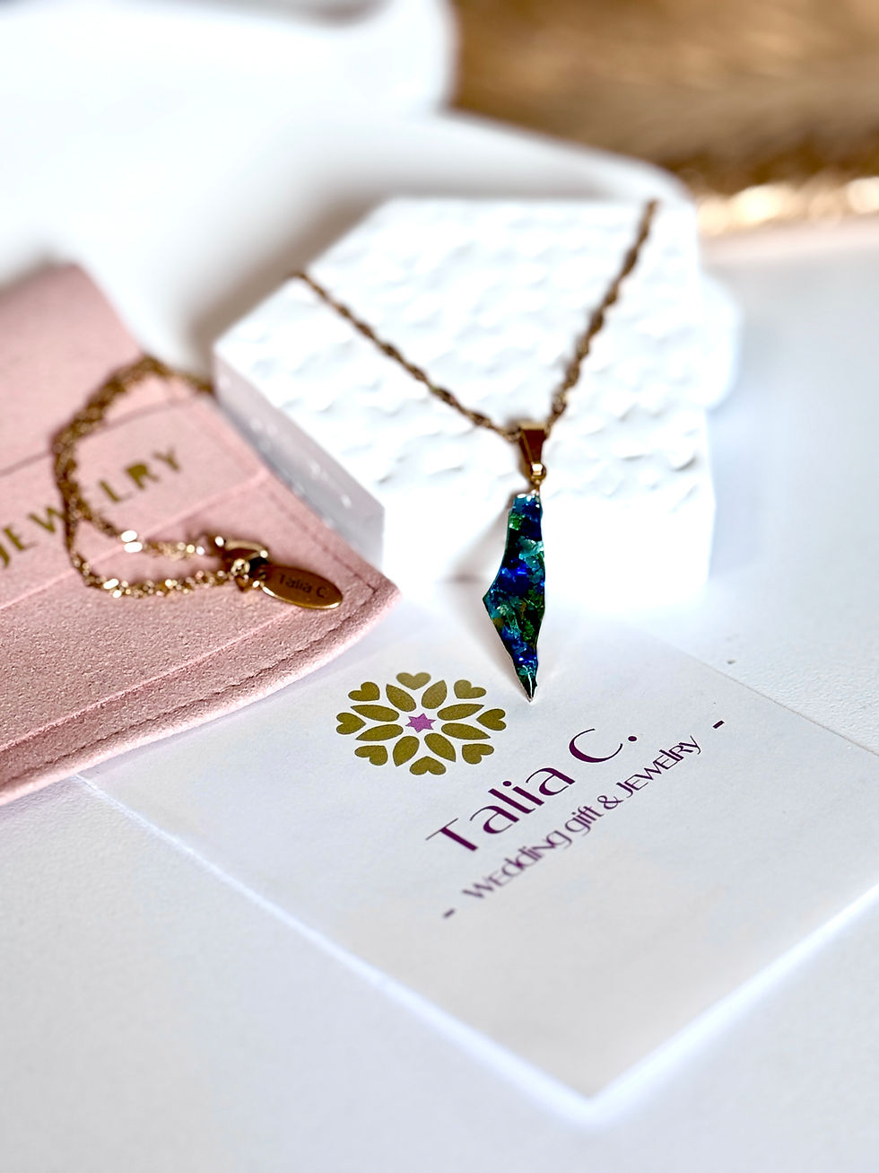 Thumbnail: Israel Map Necklace – Nature Colors Pendant