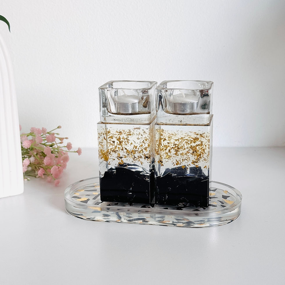 Thumbnail: Shabbat Candlesticks + Tray Long Square: Transform Your Wedding Glass Shards