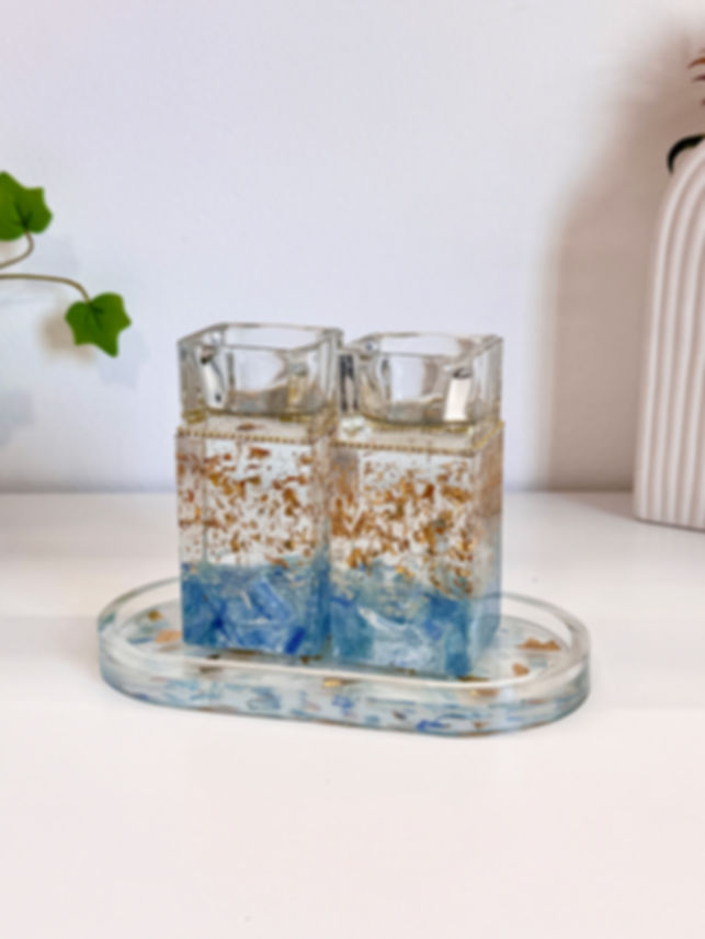 Shabbat Candlesticks + Tray Long Square: Transform Your Wedding Glass Shards