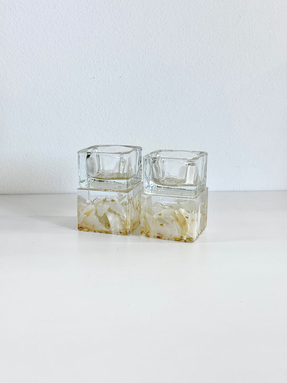 Thumbnail: Shabbat Candlesticks Short Square: Transform Your Wedding Glass Shards