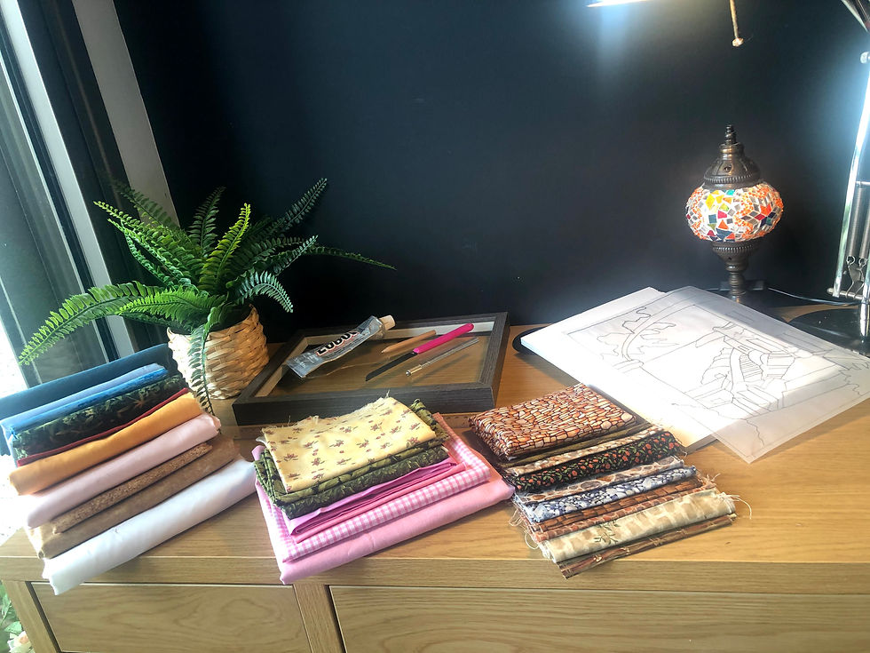 Thumbnail: E-book + patron - DIY tissu sur carton mousse - paysage