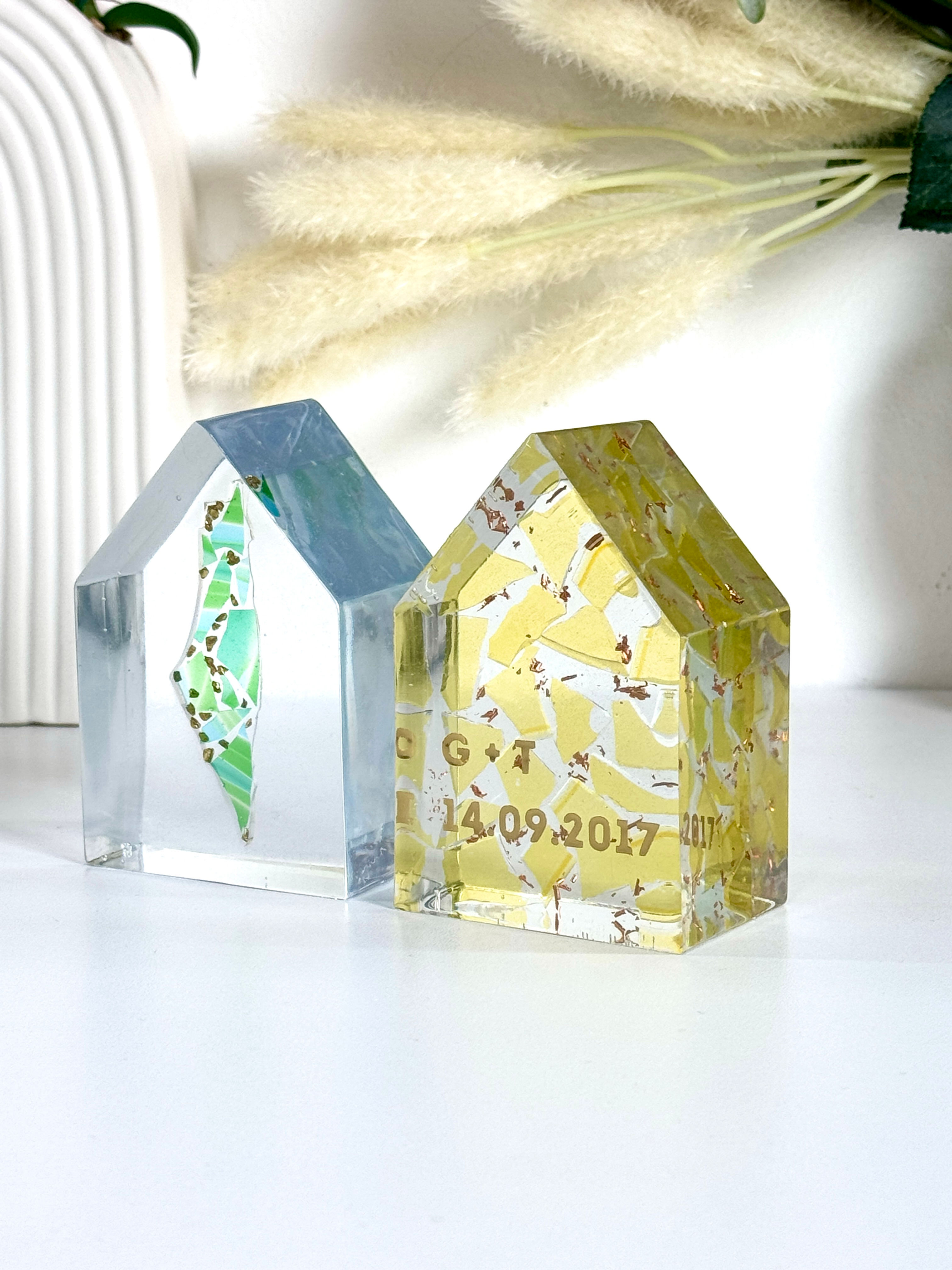 Resin Block House: Transform Your Own Wedding Glass Shards