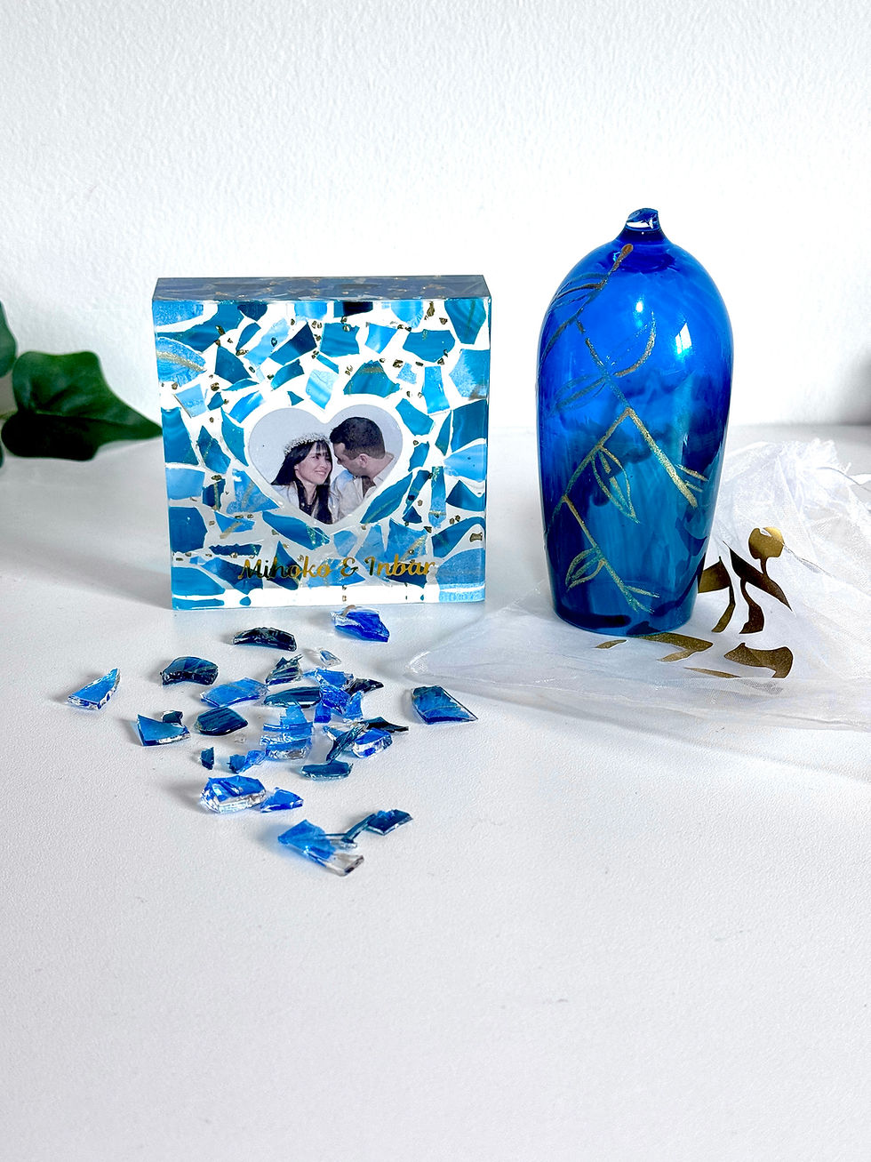 Thumbnail: Resin Small Square Block: Transform Your Own Wedding Glass Shards