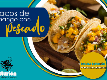 Tacos de mango con pescado